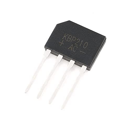 Diode Brückengleichrichterdiode, KBP206 2A 600V/ KBP210 2A 1000V, Elektronische Siliziumdioden, 4-Pin(Color:100Pcs,Size:KBP206) von FOPURE