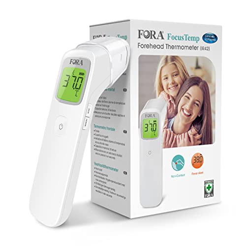 FORA IR42, Infrarot-Stirnthermometer, fieberthermometer, kontaktlos, Multifunktional, Geeignet für Babys und Erwachsene, Sofortige und exakte Messung. von FORA