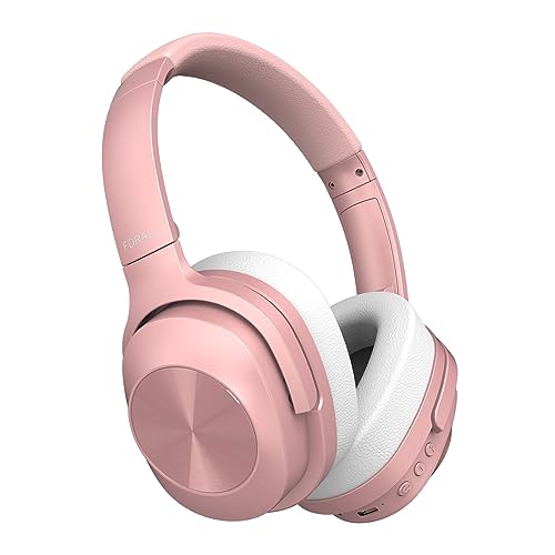 FORALL U20 Over Ear Kopfhörer Bluetooth Noise Cancelling Kopfhoerer, Fast Charging, 40H Spielzeit, ANC Modus, Hi-Res Audio Kabellos Kopfhörer (Rosa) von FORALL