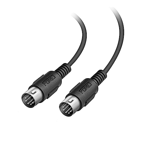 FORE 2m 1-Pack 5-Pin DIN to 5-Pin DIN MIDI Cable DJ Sets/Electric Drum/Keyboard/Electric Piano Color Black 1 Pack von FORE