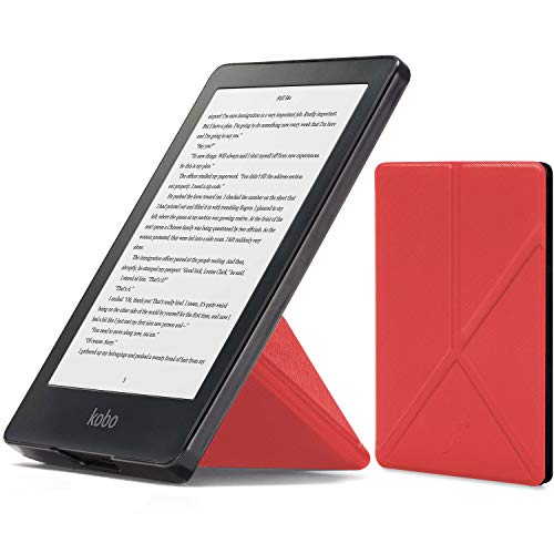 Forefront Cases Hülle für Kobo Clara HD - Magnetische Schutzülle Case Cover & Ständer für Kobo Clara HD - Origami Design - Auto Schlaf Wach Funktion - Dünn Leicht - Rot von FOREFRONT CASES