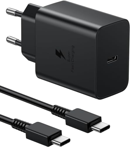 45W USB C Ladegerät für iPhone 16 15, Super Fast Charger mit 2M Ladekabel Typ C zu C Handy Netzteil Adapter für iPhone 16 15 ProMax Plus/iPad, Samsung Galaxy, Huawei (schwarz) von FORETOO