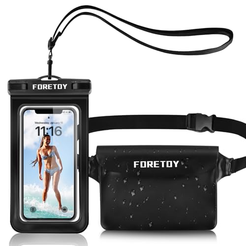 FORETOY wasserdichte Tasche, wasserdichte Handyhülle Unterwasser, wasserdichter Beutel wasserfeste Bauchtasche Schutzhülle mit IPX8 Handytasche für Wassersport, Schwimmen, Bootfahren, Strand usw FORETOY wasserdichte Tasche, wasserdichte Handyhülle Unterwasser, wasserdichter Beutel wasserfeste Bauchtasche Schutzhülle mit IPX8 Handytasche für Wassersport, Schwimmen, Bootfahren, Strand usw von FORETOY
