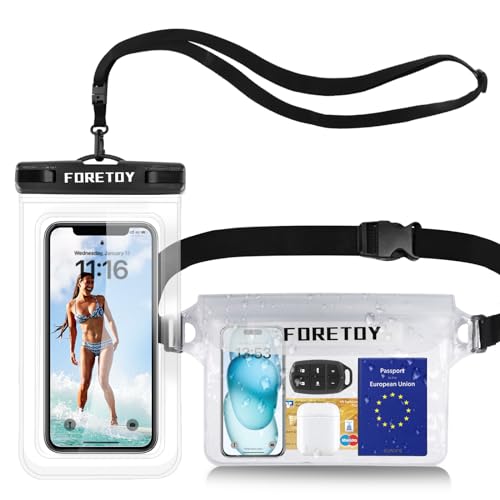 FORETOY wasserdichte Tasche, wasserdichte Handyhülle Unterwasser, wasserdichter Beutel wasserfeste Bauchtasche Schutzhülle mit IPX8 Handytasche für Wassersport, Schwimmen, Bootfahren, Strand usw FORETOY wasserdichte Tasche, wasserdichte Handyhülle Unterwasser, wasserdichter Beutel wasserfeste Bauchtasche Schutzhülle mit IPX8 Handytasche für Wassersport, Schwimmen, Bootfahren, Strand usw von FORETOY