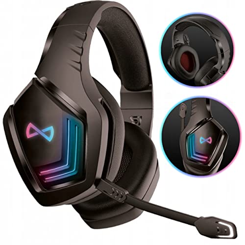 FOREVER Bluetooth 5.0 Gaming-Kopfhörer für PC Gamer RGB-Hintergrundbeleuchtung Mikrofon 12h Hörkontrolle über den Kopfhörer Headsets LED von FOREVER