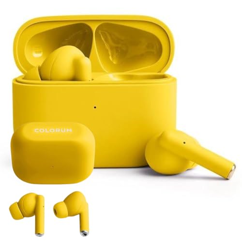 FOREVER COLORUM TWS Bluetooth Kopfhörer 5.3 Gelb - In-Ear-Ohrhörer mit tiefem Bass - Kopfhörer mit Mikrofon - Passt Sich der Ohrform an - USB-C für Schnelles Laden - Kopfhörer Android und iOS FOREVER COLORUM TWS Bluetooth Kopfhörer 5.3 Gelb - In-Ear-Ohrhörer mit tiefem Bass - Kopfhörer mit Mikrofon - Passt Sich der Ohrform an - USB-C für Schnelles Laden - Kopfhörer Android und iOS von FOREVER