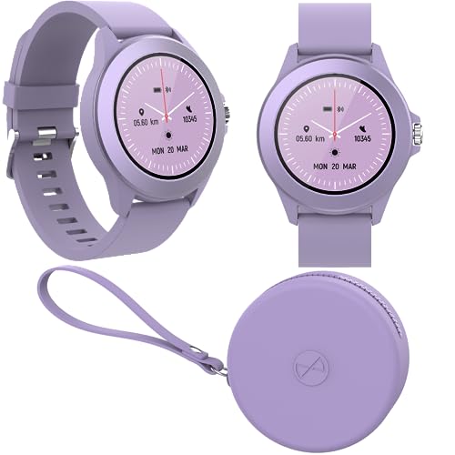 FOREVER Colorum Smartwatch 1.22" wasserdicht IP68 Damen Herren Unisex, Bunte Jugenduhr, Verschiedene Sportmodi zur Auswahl, Menstruationskalender, Musiksteuerung, App-Benachrichtigungen (lila) von FOREVER