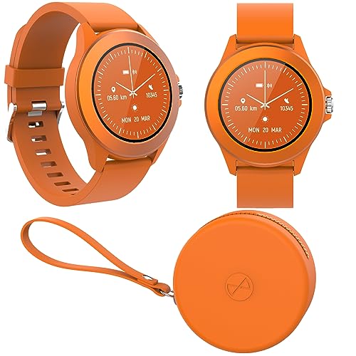 FOREVER Colorum Smartwatch 1.22" wasserdicht IP68 Damen Herren Unisex, Bunte Jugenduhr, Verschiedene Sportmodi zur Auswahl, Menstruationskalender, Musiksteuerung, App-Benachrichtigungen (orange) von FOREVER