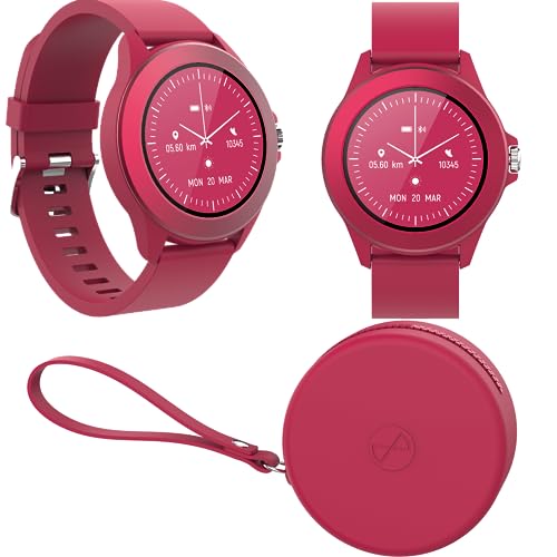 FOREVER Colorum Smartwatch 1.22" wasserdicht IP68 Damen Herren Unisex, Bunte Jugenduhr, Verschiedene Sportmodi zur Auswahl, Menstruationskalender, Musiksteuerung, App-Benachrichtigungen (rosa) von FOREVER