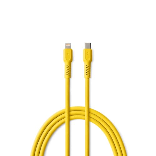FOREVER Colorum USB C auf Lightning Kabel 2.4A Gelb - 1,8m Lightning USB C Kabel für Laden und Datensynchronisation 480 Mbps - Ladekabel USB C Lightning für Geräten mit Lightning-Anschluss von FOREVER