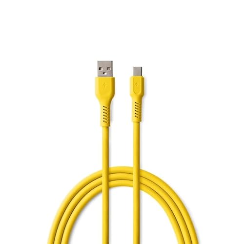FOREVER Colorum USB auf USB C Kabel 60W Gelb - 1,8m Ladekabel USB C USB A für Laden und Datensynchronisation 2.0 480 Mbps - Schnellladekabel USB C auf USB A für Smartphones Tablets und Laptops von FOREVER