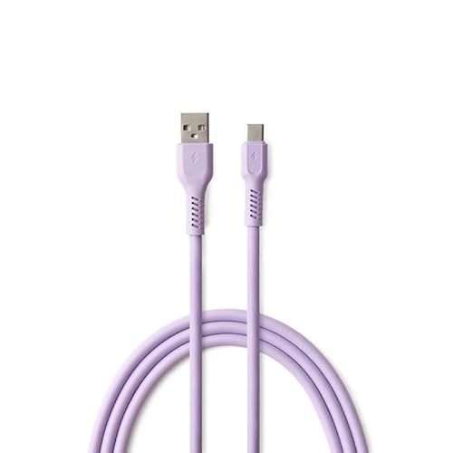 FOREVER Colorum USB auf USB C Kabel 60W Lavendel - 1,8m Ladekabel USB C USB A für Laden und Datensynchronisation 2.0 480 Mbps - Schnellladekabel USB C auf USB A für Smartphones Tablets und Laptops von FOREVER