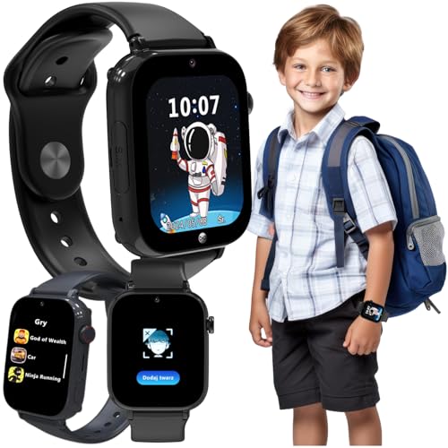 FOREVER Kids Look Me! 3 KW-520 Schwarz - Smartwatch mit SIM Karte - 1,85” Display - GPS/LBS/Wi-Fi Standort - SOS Funktion - Anrufe & Video - IP65 Wasserdicht Kinder von FOREVER
