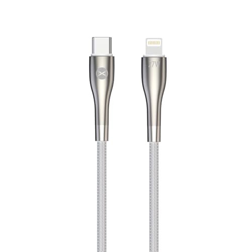FOREVER Sleek USB C Kabel Lightning 27W 1m Weiß - Lightning Kabel USB C für Schnelles Laden - USB C Ladekabel 1m mit Metallischen Anschlüssen - Kompatibel mit iPhone iPad und iPod von FOREVER