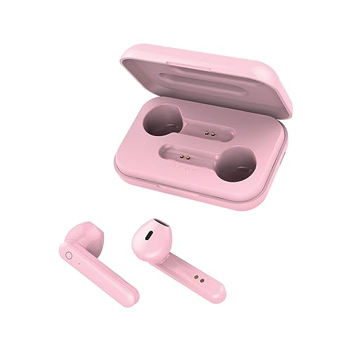 FOREVER TWE-110 EARP Bluetooth-Kopfhörer mit Ladetasche TWS Touch-Control Integriertes Mikrofon In-Ear Ohrhörer Kabellos Headset Mit Powerbank (Rosa) von FOREVER