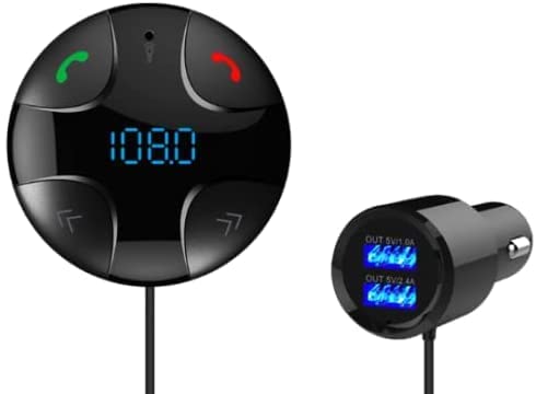 Forever Bluetooth FM Transmitter für Auto, Auto Wireless Radio Adapter, unterstützt Micro SD-Karte, 2X USB-Ladegerät, MP3-Player, USB-Laufwerk, TF-Karte, Hands Free und Sprach-Navigation, GPS von FOREVER