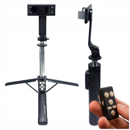 Forever Selfie Stick für Smartphone Schwarz - Phone Tripod Stativ mit einer Länge von 100cm und 360° Drehung - Handy Stativ für Smartphone und SelfieStick in einem - Selfie Stick Bluetooth Android iOS Forever Selfie Stick für Smartphone Schwarz - Phone Tripod Stativ mit einer Länge von 100cm und 360° Drehung - Handy Stativ für Smartphone und SelfieStick in einem - Selfie Stick Bluetooth Android iOS von FOREVER