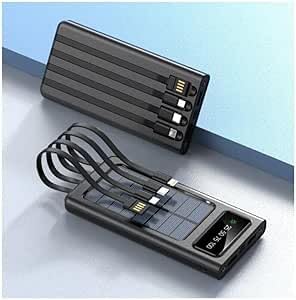 Setty 10000mAh Powerbank Solarenergie USB microUSB USB-C Lightning-Kabel, darunter USB, USB-C, MicroUSB, LCD-Display Akku Ladegerät Alle Handy von FOREVER