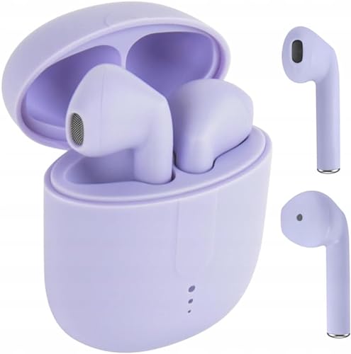 Setty Kopfhörer Headset Kabellos Bluetooth 5.0 TWS Wireless Earphone In-Ear Ohrhörer, Stereo Headsets kabelloses Laden und Tragbare Ladehülle für Android/iPhone/Samsung/Huawei (lila) von FOREVER