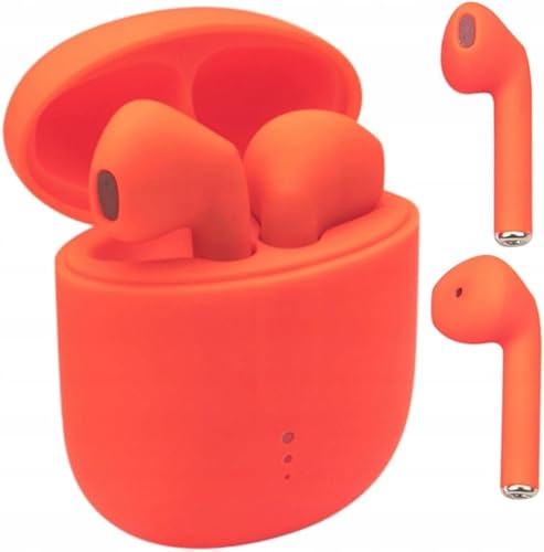 Setty Kopfhörer Headset Kabellos Bluetooth 5.0 TWS Wireless Earphone In-Ear Ohrhörer, Stereo Headsets kabelloses Laden und Tragbare Ladehülle für Android/iPhone/Samsung/Huawei (orange) von FOREVER