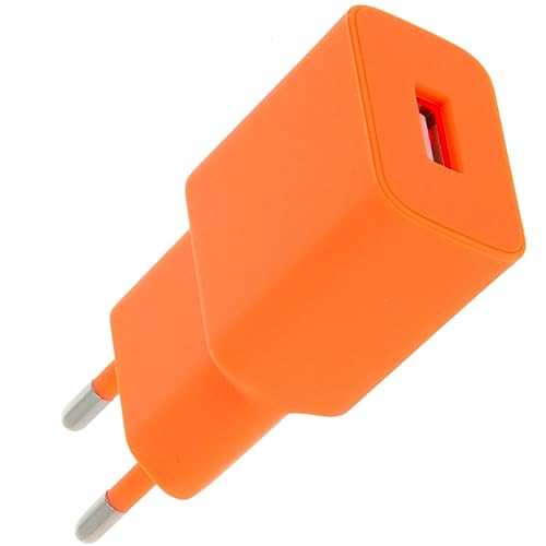 Setty Netzteil Ladegerät 1x USB 2,4A Charger passt für alle Handy, Smartphones, Tablets, UVM, Ladeadapter, Wandladegerät Steckdosenadapter iPhone, Samsung, Huawei (orange) von FOREVER