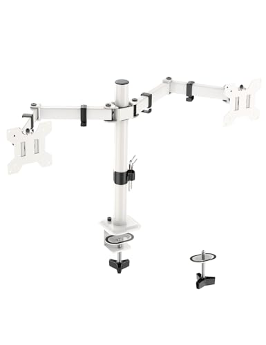 FORGING MOUNT Ergonomischer Dual-Monitorständer für 13-32 Zoll LCD LED PC Bildschirme für Schreibtisch Monitor Ständer Arm, Höhenverstellbarer Arm Halterung Neigung 90° Schwenkbar 180° Drehung 360° von FORGING MOUNT