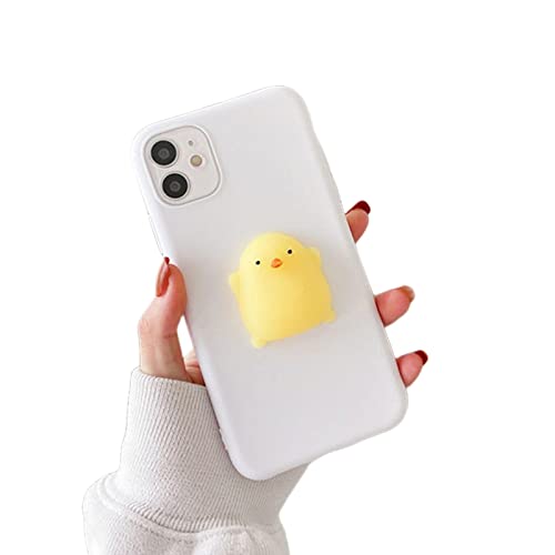 FORKIS iPhone 14 case Squishy Case Für iPhone 14 12 13 Mini 11 Pro Xr Xs Max Se 2020 6S 7 8 Plus Cover Soft Cases-for iPhone 11,White Chick von FORKIS