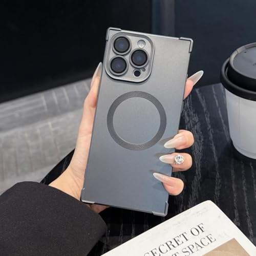 FORLUZ Einfaches kabelloses Laden, magnetische Hülle für iPhone 16 15 14 13 Pro Max, Silikonhülle (für iPhone 15/Grau) von FORLUZ
