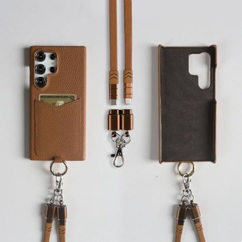 FORLUZ Ladekabel-Lanyard-Hülle für Samsung Galaxy S24 Ultra S23 S22 S21FE S20 Note20 Umhängegurt mit Kartenfach, Braun 6324, Für Samsung Galaxy S24 Ultra FORLUZ Ladekabel-Lanyard-Hülle für Samsung Galaxy S24 Ultra S23 S22 S21FE S20 Note20 Umhängegurt mit Kartenfach, Braun 6324, Für Samsung Galaxy S24 Ultra von FORLUZ