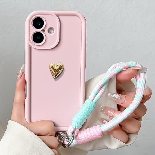 FORLUZ Lanyard-Telefonhülle für iPhone 15 14 13 12 11 Pro MAX XS Max XR 7 8 Plus Handgelenkkette Handschlaufe Weiche TPU-Abdeckung, TGoldXin, PinkSS, Für iPhone 8 Plus von FORLUZ