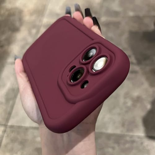 FORLUZ Matte, weiche, flüssige Silikon-Telefonhülle für iPhone 11 12 13 14 15 Pro Max X XR XS Plus Kameraschutz Stoßfeste Abdeckung, Rosarot, Für iPhone 14 von FORLUZ