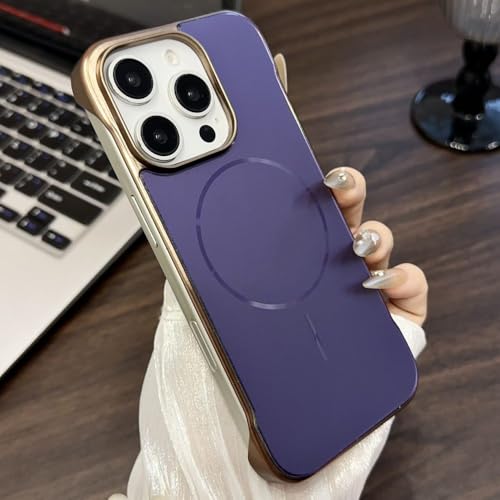 FORLUZ Rahmenlose, magnetische, schlanke Schutzhülle für iPhone 16 Pro Max, 15, 14, 13, 12, kabelloses Laden, stoßfest, dünn, harte Rückseite, Dunkelviolett, für iPhone 15 Pro Max FORLUZ Rahmenlose, magnetische, schlanke Schutzhülle für iPhone 16 Pro Max, 15, 14, 13, 12, kabelloses Laden, stoßfest, dünn, harte Rückseite, Dunkelviolett, für iPhone 15 Pro Max von FORLUZ