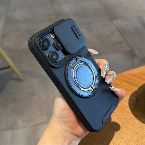FORLUZ Schiebekameraobjektiv-Schutzhülle für iPhone 15 14 Plus 13 12 11 Pro Max Ring Magnethalterung Stoßfeste Panzerabdeckung, Schwarz, Für iPhone 13 von FORLUZ