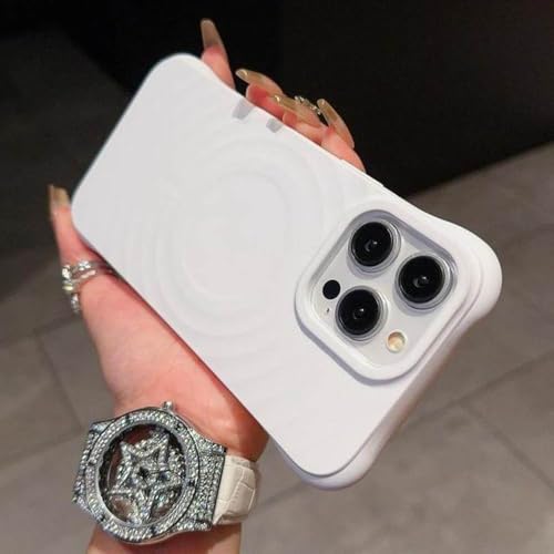 FORLUZ Stoßfeste Schutzhülle aus Flüssigsilikon für iPhone 15, 14, 13, 12 Pro Max, kabelloses Laden, magnetische Abdeckung, Weiß, für iPhone 15plus von FORLUZ