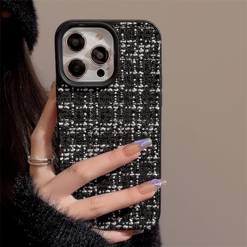 FORLUZ Warme, einfache, stilvolle, Karierte Stoffhülle für den Winter für iPhone 15 Pro Max 14 13 12 Pro 11 15Plus, stoßfeste Hülle, Schwarz, für iPhone 12 Pro FORLUZ Warme, einfache, stilvolle, Karierte Stoffhülle für den Winter für iPhone 15 Pro Max 14 13 12 Pro 11 15Plus, stoßfeste Hülle, Schwarz, für iPhone 12 Pro von FORLUZ