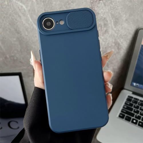 FORLUZ Weiche Silikon-Schutzhülle für die Slide-Kamera für iPhone 16 16e 15 14 13 12 11 Pro Max Plus X Xs Xr Se4 Mini, stoßfeste TPU-Abdeckung (für iPhone 13 Pro/Marineblau) von FORLUZ