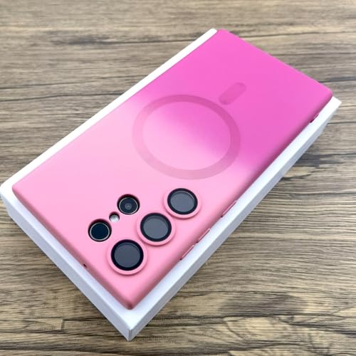 Farbverlauf-Silikonhülle für Samsung Galaxy S24 S23 S22 S21 S20 Ultra Plus FE Note 20 10 S 24 23 22 S20FE Ladeabdeckung, rosa rot, für Samsung S22 von FORLUZ