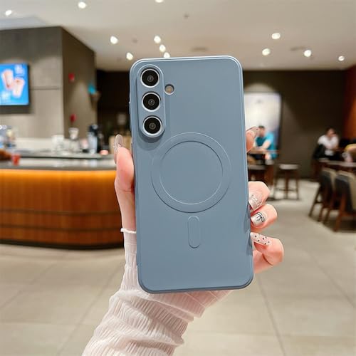 Flüssige Silikonhülle für Samsung Galaxy S24 Ultra S22 Plus S23 FE A15 A35 A55 A05, magnetische einfarbige Softcover, NGray, für Samsung S22 Plus von FORLUZ