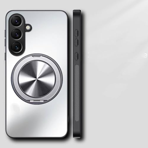 Für Samsung Galaxy S24FE S24 Plus Hülle Hartmatt mit Ring Magnetische Schutzhülle für die Rückseite für Samsung S24 S23 S22 21 Ultra, Silber, Für S23 von FORLUZ