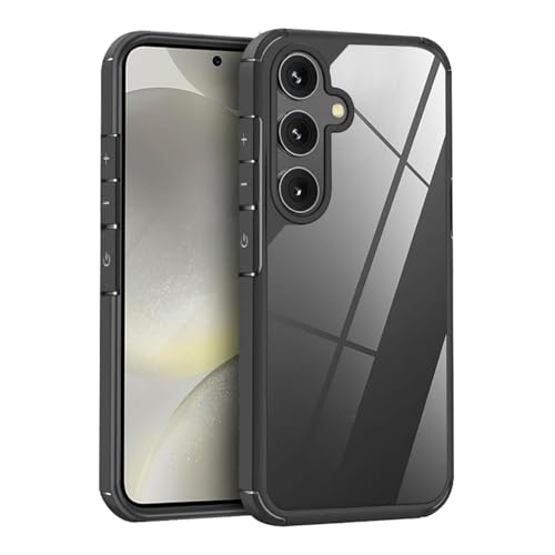 Hybrid Rugged Armor Stoßfeste Hülle für Samsung A55 A54 A53 A13 A32 A34 A52 S22 S23 S24 Ultra Plus S21FE Hartplastik-Rückseite, Schwarz, Für A24 von FORLUZ