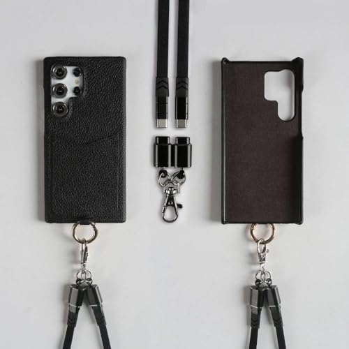 Ladekabel-Lanyard-Hülle für Samsung Galaxy S24 Ultra S23 S22 S21FE S20 Note20 Umhängegurt mit Kartenfach, Schwarz 6301, Für Samsung Galaxy S21 FE Ladekabel-Lanyard-Hülle für Samsung Galaxy S24 Ultra S23 S22 S21FE S20 Note20 Umhängegurt mit Kartenfach, Schwarz 6301, Für Samsung Galaxy S21 FE von FORLUZ