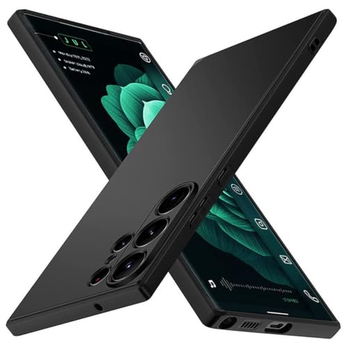 Ultradünne, Matte Silikonhülle für Samsung Galaxy S24, S23 Ultra, S23 Plus, S21 FE, Schutzhülle gegen Fallen, rutschfeste Softshell-Stoßstange, Schwarz, für S24 Plus von FORLUZ