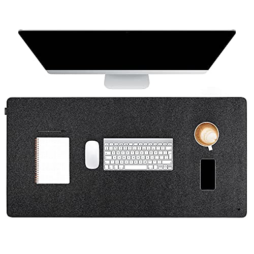 FORMGUT Schreibtischunterlage Filz, Laptop Unterlage, Desk Mat (90x30 cm - Dunkelgrau) - Mauspad XXL, Unterlage Schreibtisch Unterlegmatte, Tischunterlage von FORMGUT