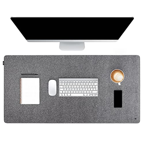 FORMGUT Schreibtischunterlage Filz, Laptop Unterlage, Desk Mat (90x30 cm - Mittelgrau) - Mauspad XXL, Unterlage Schreibtisch Unterlegmatte, Tischunterlage von FORMGUT