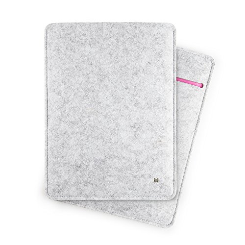 FORMGUT iPad-Tasche iPad Air 11 GeneraTion 2024 10,9", Tablet Sleeve Hülle aus Filz für Tablets bis 26 cm Länge und 19 cm Breite (Hellgrau Pink) von FORMGUT