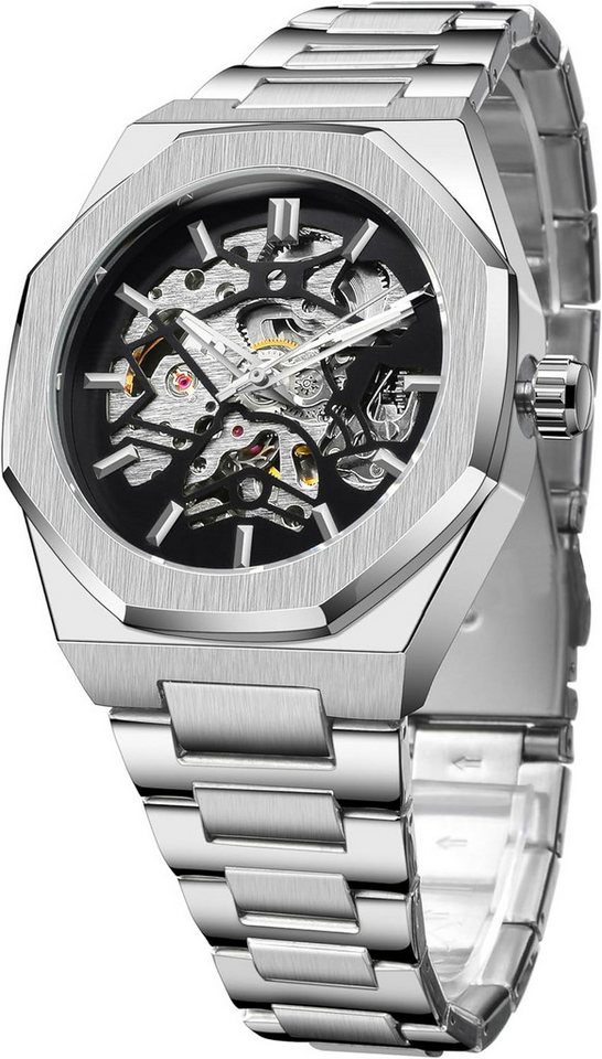 FORSINING Achteckiges Edelstahlgehäuse mit gebürsteter & polierter Oberfläche Watch, perfekt für Geburtstage, Jubiläen oder als stilvolles Geschenk FORSINING Achteckiges Edelstahlgehäuse mit gebürsteter & polierter Oberfläche Watch, perfekt für Geburtstage, Jubiläen oder als stilvolles Geschenk von FORSINING
