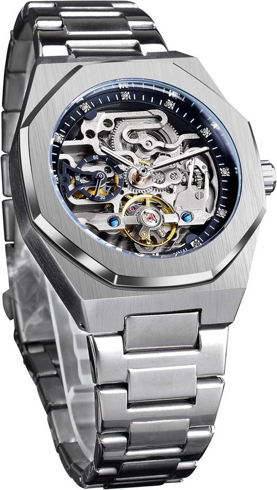 FORSINING Großes Zifferblatt mit filigraner Gravur, sichtbarer Mondphase Eleganz Watch, Luxuriöse Sportuhr für Herren mit antimagnetischem Design FORSINING Großes Zifferblatt mit filigraner Gravur, sichtbarer Mondphase Eleganz Watch, Luxuriöse Sportuhr für Herren mit antimagnetischem Design von FORSINING