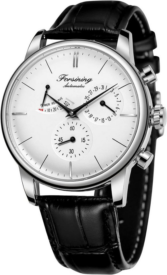 FORSINING Klassische Automatikuhr mit analoger Zeitanzeige, mit Datumsanzeige Watch, Herrenuhr mit Mineralglas und Schnallenverschluss von FORSINING