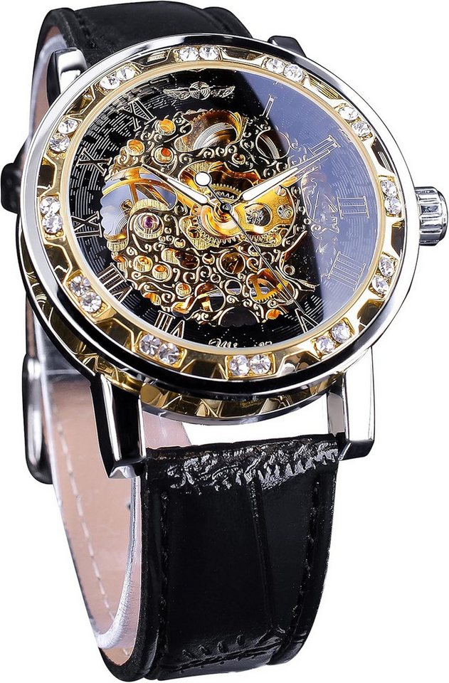 FORSINING Klassisches Retro-Design mit römischen Zahlen- stilvollem Lederarmband Watch, Stilvolle Männeruhr mit durchsichtigem Rückdeckel & Sicht - Uhrwerk FORSINING Klassisches Retro-Design mit römischen Zahlen- stilvollem Lederarmband Watch, Stilvolle Männeruhr mit durchsichtigem Rückdeckel & Sicht - Uhrwerk von FORSINING