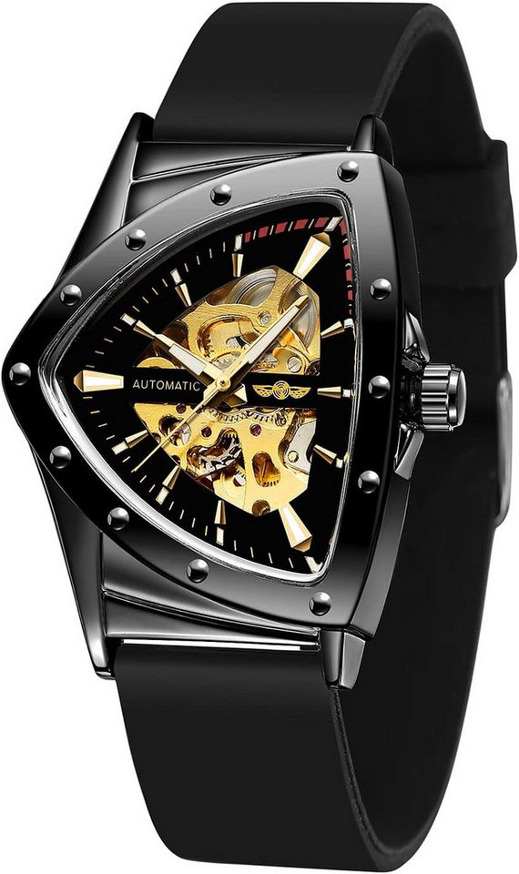 FORSINING Mechanisches Uhrwerk mit automatischem Aufzug–mit elegantem Design Watch, Mechanische Uhr mit leuchtenden Zeigern für Nachtanzeige von FORSINING